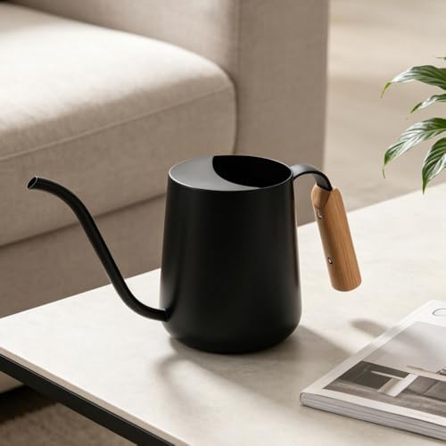 Black 30oz Watering Can for Indoor Plants, Long Spout Metal - Image 6