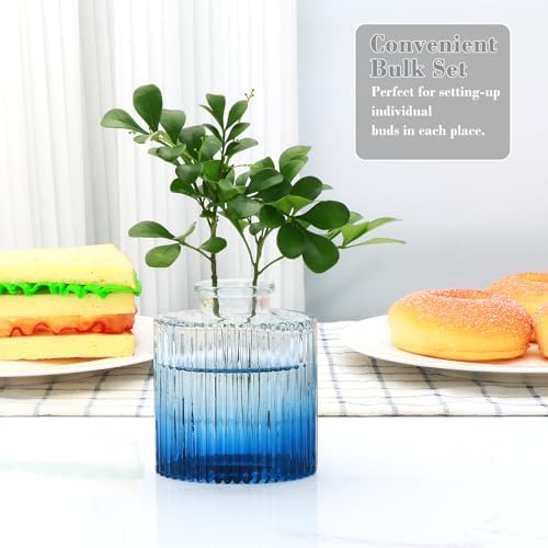 Glass Bud Vases 4 Pack, Small Deepblue Flower Vases for Wedding Centerpiece - Image 7