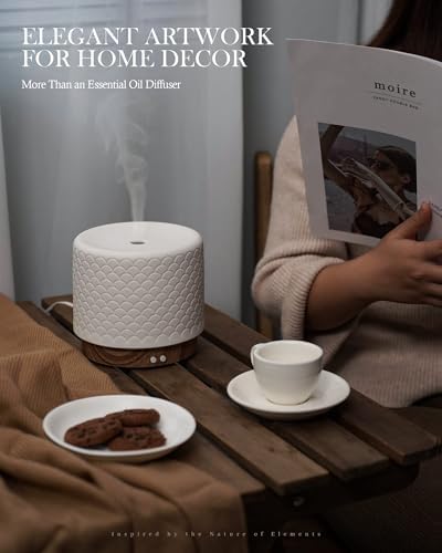280ml Ceramic Ultrasonic Aromatherapy Diffuser | Cool Mist Humidifier for Large Rooms, Auto Shut-Off, Quiet Sleep Mode & 3 Timer Settings – Ideal for Home, Office, Spa, Yoga, and Bedroom - Image 6
