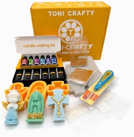 Toni Crafty Candle Making Kit for Adults & Beginners, Soy Candle Making Kit with 1 lb Wax, 6 Essential Oils, 6 Colors, 3 Silicone Molds, Wicks & Boxes, Complete DIY Candle Making Supplies by Unknown