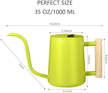Watering Can Indoor Plants, 35oz Small Stainless Steel Metal Watering Can Modern Decorative Watering Pot with Long Spout for Indoor House Plant Bonsai Garden Flowers (Bright Green) - Image 7