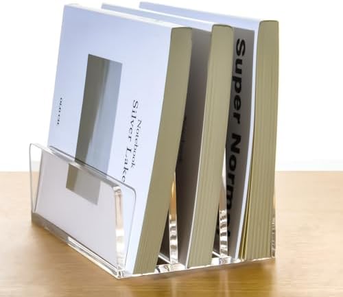3 Compartments Clear Acrylic Mail Holder – Vertical Letter Sorter & Multifunction Desk Organizer for Bills, Documents, Notebooks – Modern Office/Home Envelope File Rack (Pack of 2) - Image 7
