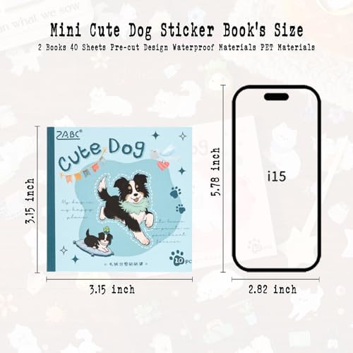 Cute Dog Journaling Stickers Book, Diecut PET Sticker Booklets, 40 Sheets, 3.15x3.15 Inches, Transparent Waterproof Collage Stickers for Scrapbooking, Bujo, Planner - Image 6