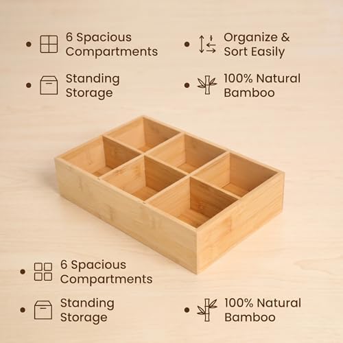 2 Pack Bamboo Small Desk Drawer Organizer - Image 7