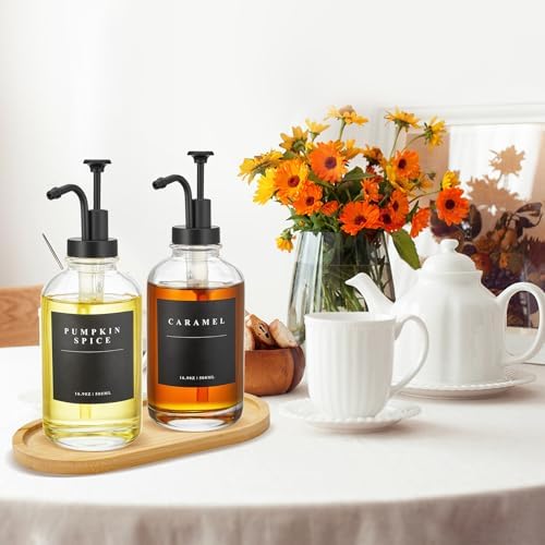 Coffee Syrup Dispenser for Coffee Bar with Black Upgraded Pump, 4 Pack - Image 7