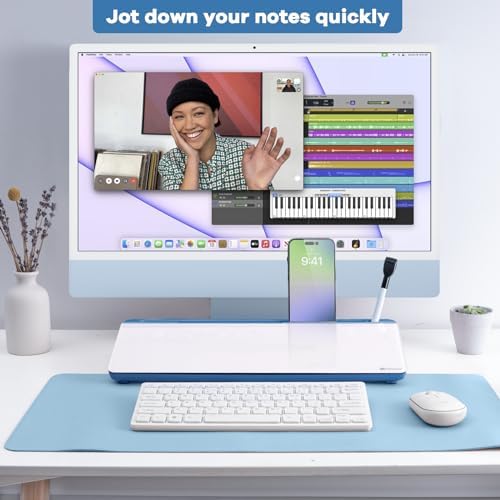 Varhomax Glass Desk Whiteboard with Storage, Desktop Organizer - Image 7
