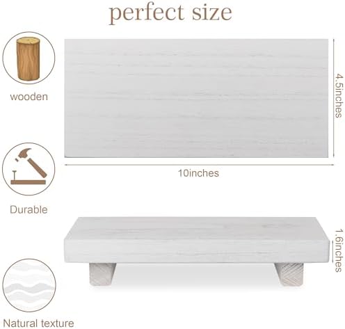 Wood Bathroom Tray Farmhouse Decor Kitchen Soap Holder, 10"x4.5" White - Image 4
