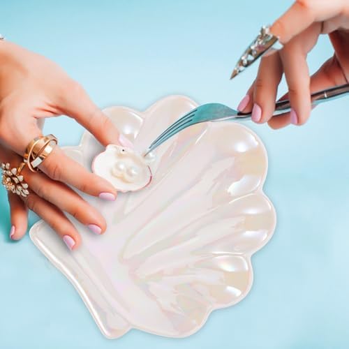 Toyvian Ceramic Shell Jewelry Tray Ring Dish for Home Display Use - Image 7