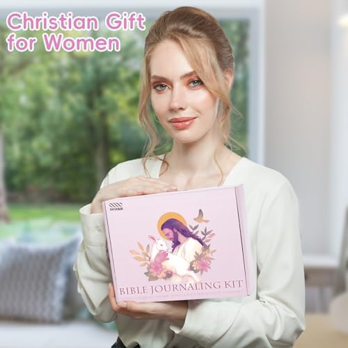 XKDOUS 50 Bible Study Supplies Journaling Kit with Journal and Case, Pink - Image 7