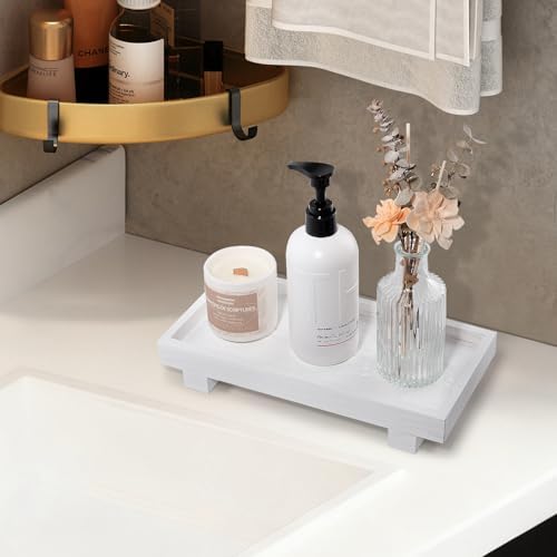 Decorative Tray Farmhouse Decor Wood Soap Holder, 10.8 * 5.3 White - Image 6