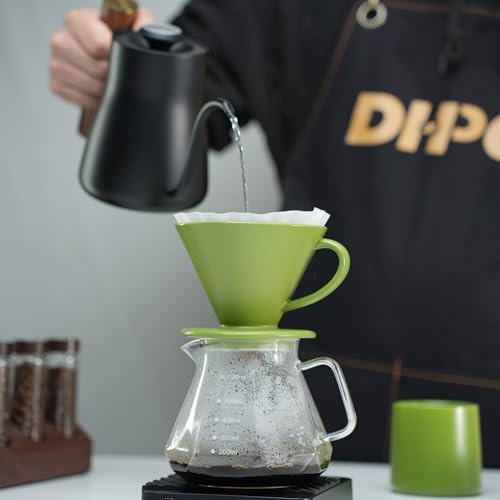 Artisan Series Coffee Dripper Made of High Fired Ceramic Material, Size 02, Ceramic Pour Over Coffee Maker Filter, Coffee Slow Brewing Accessories for Home, Office and Cafe, Green - Image 6