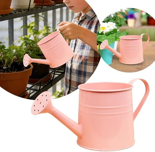 Small Watering Can, 1L Metal Flower Garden Watering Can, Gardening Tool Accessories for Outdoor Indoor Plants Lawn (Pink) - Image 7