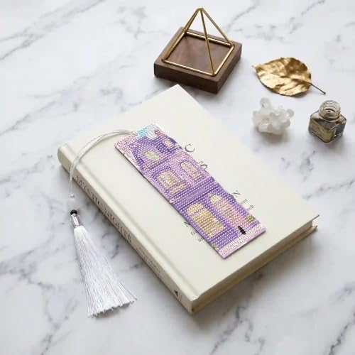8 Pack Diamond Painting Bookmark of Bookshore Theme with Tassel - Image 7