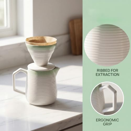 pour over coffee maker - Ceramic Dripper Pot, Heat-Resistant & Easy Clean - Image 7