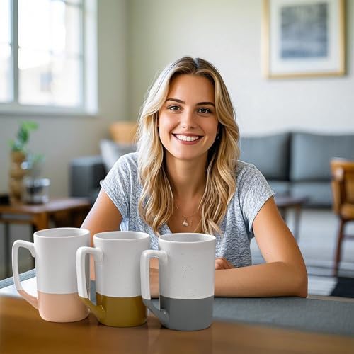 Gencywe Ceramics Large Tea Cup with Loose Leaf Infuser, Spoon and Lid, 16 oz Tall Coffee Mug, Microwave and Dishwasher Safe, Rustic Matte Ceramic Glaze, Tea Strainer, Amber - Image 7