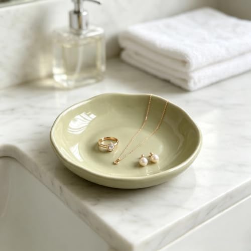 Ceramic Trinket Dish, Irregular Ring Jewelry Tray for Vanity Decor - Image 6