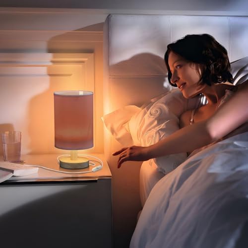 Kigai Small Bedside Table Lamp Modern Nightstand Lamp with Fabric Shade - Image 7