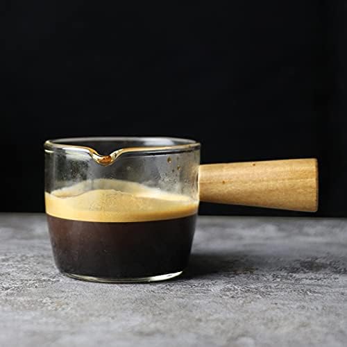 Thickened Glass with Wooden Handle Espresso Cup Mini Milk Cup Espresso Cup (100ML) - Image 6