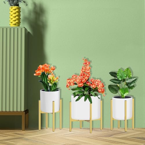 Heavy Plant Stand for 10"-16" Plant Pot Indoor Outdoor Corner, Adjustable Metal Heavy Duty for Large Pot (Golden 1 Pack) - Image 6