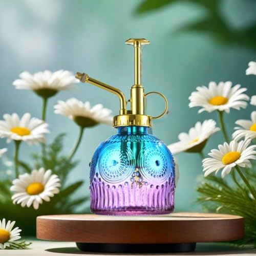 Indoor and Outdoor Potted Plant Sprayer Household Plant Glass Small Watering Can Spray Bottle Plant Sprayer Glass Spray Bottle Decorative Spray Bottle (Purple Gradient Blue) - Image 6