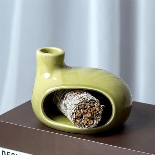Ceramic Palo Santo Holder Burner, Chiminea Incense Dish for Meditation Zen - Image 6