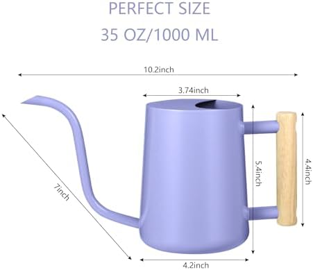 Watering Can Indoor Plants, 35oz Small Stainless Steel Metal Watering Can Modern Decorative Watering Pot with Long Spout for Indoor House Plant Bonsai Garden Flowers (Purple) - Image 7