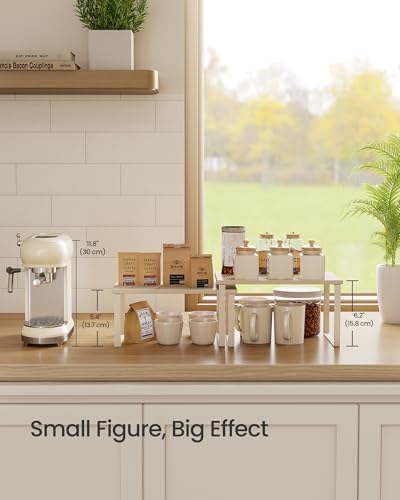 SONGMICS Cabinet Organizer Shelf, Set of 2 Spice Rack, Kitchen Storage - Image 7