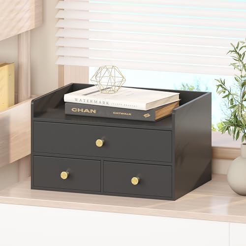 Bamboo Desk Organizer - Stackable, No Assembly Required, Ideal for Office/Home Use - Perfect for Toiletries, Stationery, Accessories. (Black, Fence three Desk Organizer) - Image 7