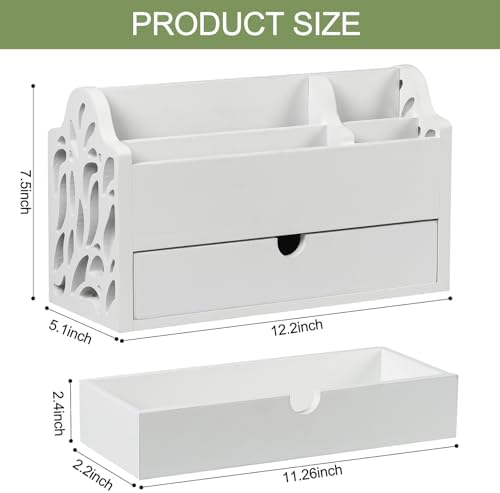 Desk Organizer with Drawer Wood File Office Mail Organizer Countertop - Image 7
