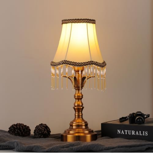 Small Spaces Bedroom Nightstand Dimmable Vintage Mini Table Lamps ,Entry Way Table Home Decor Tabletop LED Desk Light Set of 2-2 PcsTassel - Image 7