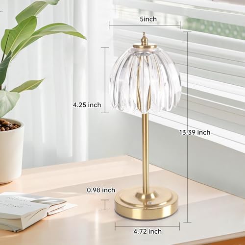 Shenmoyl Small TulipTable Lamp, 3 Color Temperatures, Table Lamps for Living Room, Bedroom, Nightstand (Transparent Tulip) - Image 7