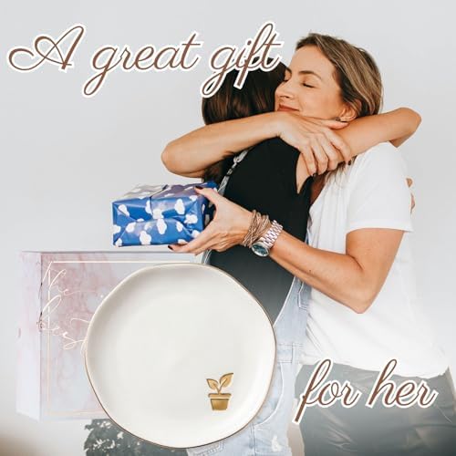 InnoBeta Plant Lovers Gardening Gifts for Women, Gardeners, Ceramic Jewelry Tray for Female, Dish Decor for Birthday, Christmas - Image 7