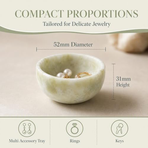 Ring Dish 2 PCS Lantian Jade Stone Bowl Trinket Bowl Jewelry Holder - Image 7