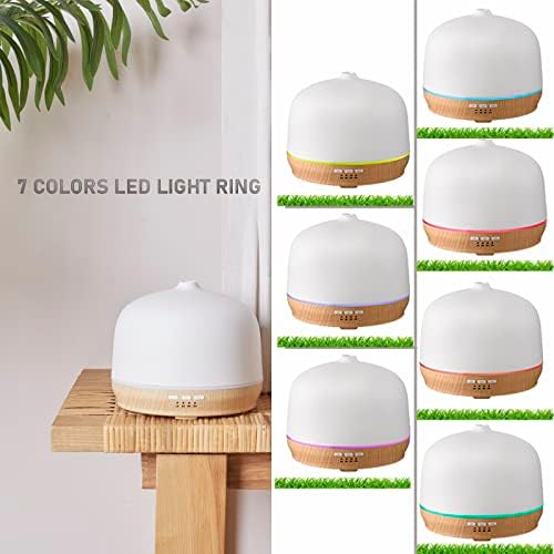 Ceramic Essential Oil Diffusers for Home Large Room, Aromatherapy Scent Air Diffuser Ultrasonic Aroma Defusers 500ml with Timed—Wood - Image 6