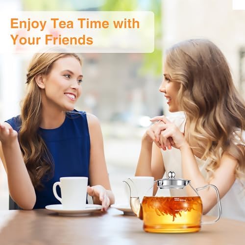 Glass Teapot, 40oz/1200ml Tea Pot with Removable Infuser for Loose Tea - Image 6