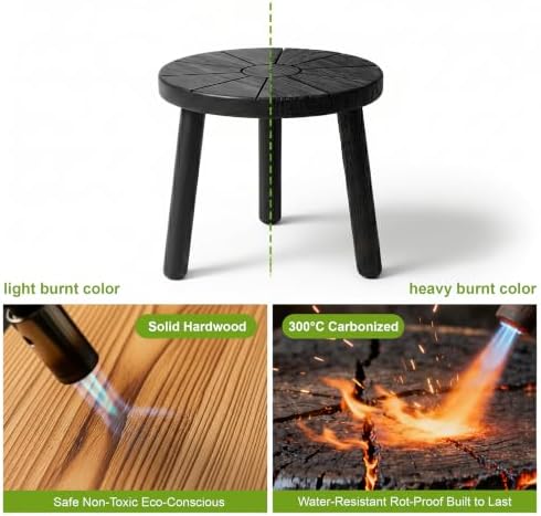 Delma Wood Plant Stands 3-Pack Indoor, Plant Stool, Black - Image 7
