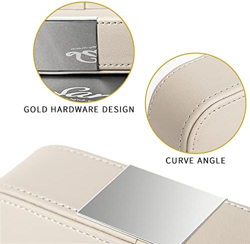 SANZIE Leather Tray Organizer, Valet Tray Key Tray (Metal Silvered, Grey) - Image 6