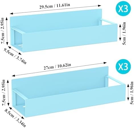 HuggieGems Metal Magnetic Spice Rack for Refrigerator Blue, 6 Pack - Image 7