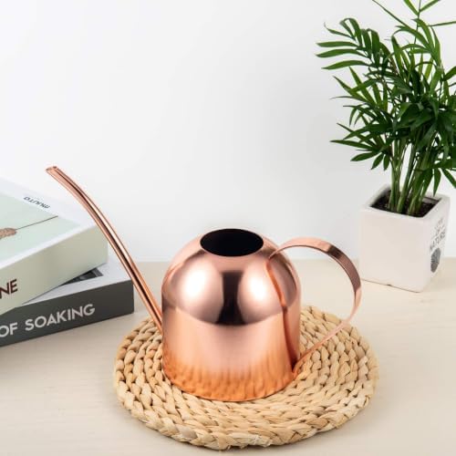 IMEEA 30oz Indoor Plant Watering Can Stainless Steel Long Spout, Rose Gold - Image 6