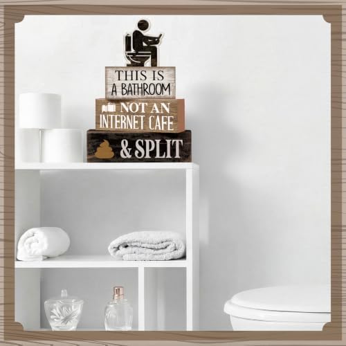 Moucuny 4 Pcs Funny Bathroom Sign, This Is A Bathroom Not An Internet Cafe - Image 6