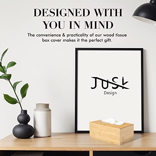 JUSK Design Tissue Box Holder - Modern, Minimalist, and Durable Wooden Tissue Box with Sliding Bottom, Easy-Refill - Premium-Quality Bamboo Tissue Box Cover, Fits 184-Count Box, Rectangular, Pack of 2 - Image 6