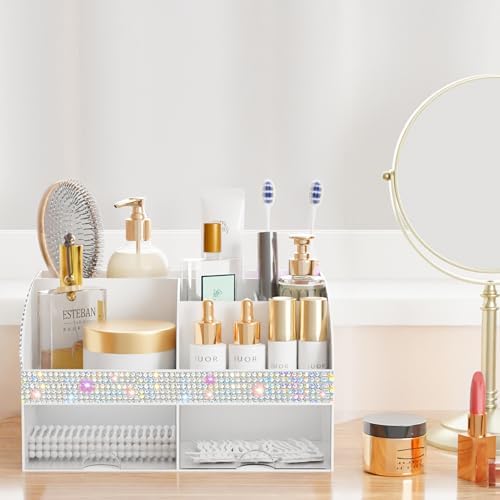 COMFYROOM Makeup Organizer, Bathroom Organizer (Bling White) - Image 4