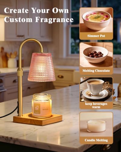 Pink Candle Warmer Lamp with Timer, House Warming Gifts New Home Decor - Image 6
