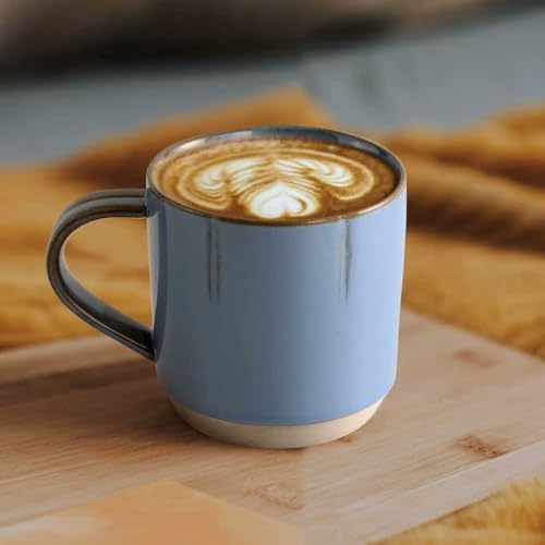 8 oz Ceramic Coffee Mug with Handle handmade in Japanese style American coffee latte suitable for office and home coffee bar - Image 5