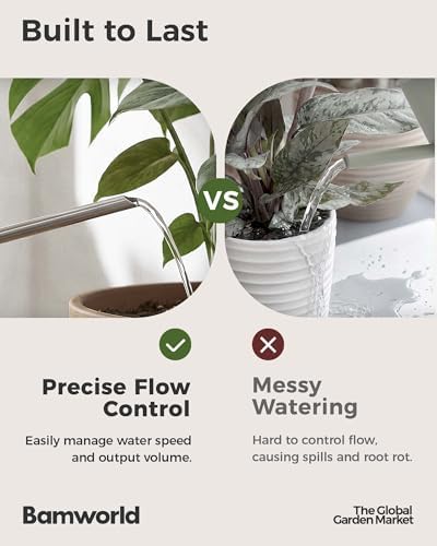 Bamworld Metal Watering Can for Indoor Outdoor Plant 1L/35oz Silver - Image 7