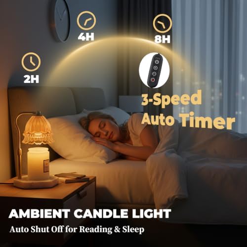 LALISU Candle Warmer Lamp with Timer Flower Candle Warmer Height Adjustable - Image 7