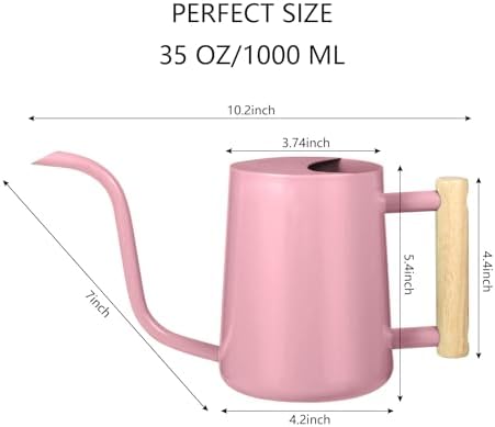 Watering Can Indoor Plants, 35oz Small Indoor Stainless Steel Metal Watering Can Modern Decorative Watering Pot with Long Spout for Indoor House Plant Bonsai Garden Flowers (Pink) - Image 7