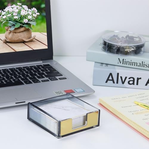 MultiBey Gradient Acrylic Sticky Note Holder Clear Post Memo Pad Dispenser - Image 7