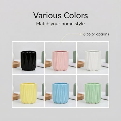 Succulent Plant Pots Ceramic Plant Pots and Drainage Hole Bonsai Planter Small Flower Pots for Indoor Outdoor Use for Home Office Garden Decoration,Plants Not Included (Green) - Image 7