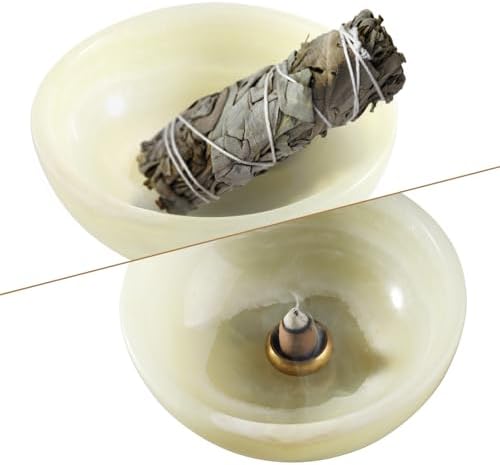 Koville Turkish Natural Marble Incense Holder, 5inch Incense Holders for Sticks, Sturdy Incense Burner Ideal for Meditation and Relaxing, Easy to Clean(Green Onyx) - Image 7